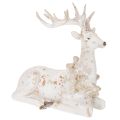 Floristik24 Figurine décorative représentant un cerf assis avec des bois, 30 cm