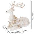 Figurine décorative représentant un cerf assis avec des bois, 30 cm | Floristik24.be