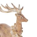Figurine décorative de cerf à bois, à poser, décoration de Noël, 28 cm | Floristik24.be