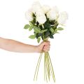 Roses artificielles à longue tige, pour vase, 62 cm, lot de 12 | Floristik24.be