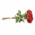 Floristik24 Rose en bouquet artificielle rouge 36cm 8pcs