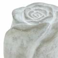 Floristik24 Rose de décoration de tombe Roses de décoration de tombe en béton H7cm 6pcs