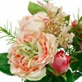 Floristik24 Bouquet de roses artificielles dans un bouquet de fleurs en soie rose bouquet