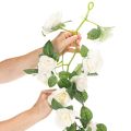 Guirlande de roses artificielles blanches décoratives, 170 cm | Floristik24.be
