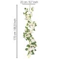 Guirlande de roses artificielles blanches décoratives, 170 cm | Floristik24.be