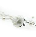 Floristik24 Guirlande de roses avec perles blanches 135cm