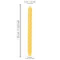 Bougies rustiques torsadées, grandes bougies coniques, jaune uni, 350/28 mm, lot de 4 | Floristik24.be