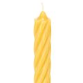 Bougies rustiques torsadées, grandes bougies coniques, jaune uni, 350/28 mm, lot de 4 | Floristik24.be