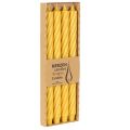 Bougies rustiques torsadées, grandes bougies coniques, jaune uni, 350/28 mm, lot de 4 | Floristik24.be