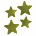 Floristik24 Scatter décoration étoiles floquées vert mousse 4cm/5cm 40p