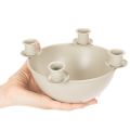 Porte-bougies à 4 supports, couronne de l'Avent moderne, beige, 15 cm | Floristik24.be