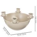 Porte-bougies à 4 supports, couronne de l'Avent moderne, beige, 15 cm | Floristik24.be