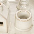 Bougeoir décoratif en céramique avec maison et arbres, 16 cm | Floristik24.be