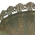 Floristik24 Jardinière rustique, bol avec pied, décoration en métal, aspect antique, Ø18.5cm H15cm
