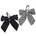 Floristik24 Nœud papillon en tissu avec broche et attache, à carreaux, 24 cm, lot de 2