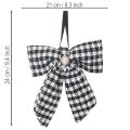 Nœud papillon en tissu avec broche et attache, à carreaux, 24 cm, lot de 2 | Floristik24.be