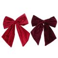 Floristik24 Nœud en velours côtelé rouge pour suspendre les décorations de Noël, 24 cm, lot de 2