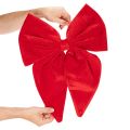 Nœud décoratif rouge, grand nœud en velours pour fenêtre ou porte, 50 cm | Floristik24.be