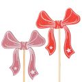 Floristik24 Pics décoratifs à fleurs en forme de nœud, 32 cm, lot de 12