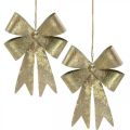 Floristik24 Boucles en métal, pendentif de Noël, décoration de l&#39;Avent doré, aspect antique H18cm L12.5cm 2pcs