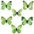 Floristik24 Papillon vert sur clip 10cm - 11cm 6pcs