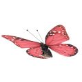 Floristik24 Papillon rose sur clip 11cm 6pcs