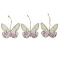 Floristik24 Cintre décoratif en bois papillon lin 11,5x9,5cm 6pcs