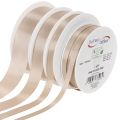 Ruban décoratif en taffetas beige, largeurs variées, 50 m | Floristik24.be