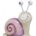 Floristik24 Paire d&#39;escargots, figurines décoratives à poser, céramique, vert/violet 2pcs