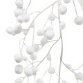 Floristik24 Guirlande de boules de neige blanche à paillettes 60 cm