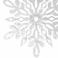 Floristik24 Flocon de neige à accrocher 14.5cm transparent, paillettes 12pcs
