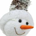 Floristik24 Tête de bonhomme de neige Décoration à accrocher 9cm x 6cm 6pcs