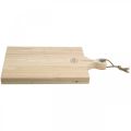 Floristik24 Planche à découper en bois de manguier, plateau décoratif avec poignée en bois véritable 38×26,5cm L48cm