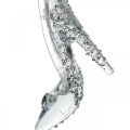 Floristik24 Chaussure à suspendre, décorations de sapin de Noël, escarpins à paillettes, plastique argenté H10cm