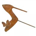 Floristik24 Chaussure conte de fées, cheville décorative patine, décoration jardin, cheville métal H29cm