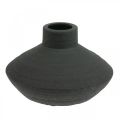 Floristik24 Vase en céramique noir vase décoratif plat bulbeux H10cm