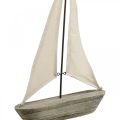 Floristik24 Voilier, bateau en bois, décoration maritime shabby chic couleurs naturelles, blanc H37cm L24cm