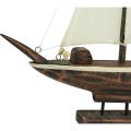 Floristik24 Décoration de bateau à voile en bois de pin marron 32×5×41cm