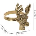 Rond de serviette en métal doré à motif tête de cerf, 6 cm, lot de 4 | Floristik24.be