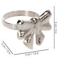 Rond de serviette nœud, métal argenté brillant, 5 cm, lot de 4 | Floristik24.be