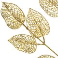 Floristik24 Feuilles de squelette feuilles de saule artificielles branche dorée déco 63cm