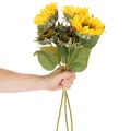 Tournesol artificiel avec feuilles et fleurs réalistes, 58 cm, lot de 3 | Floristik24.be