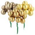 Floristik24 Mini boules de Noël sur fil de fer, baies miroir, finition brillante, 20 mm, lot de 140.