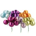 Floristik24 Mini boules de Noël sur fil de fer, baies miroir, colorées, 40 mm, lot de 32.