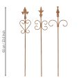 Piquet décoratif de jardin vintage, métal rouillé, assorti, 58 cm, lot de 3 | Floristik24.be