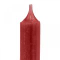 Floristik24 Bougie conique rouge bougies colorées rouge rubis 120mm / Ø21mm 6pcs