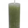 Bougies de couleur unie bougies en bâton vert olive 34×240mm 4 pcs | Floristik24.be