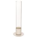 Floristik24 Bougeoir moderne pour bougies coniques, avec cylindre et base en verre, 31 cm