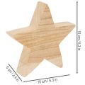 Bougeoir rustique en bois en forme d'étoile pour bougies coniques, 16 cm | Floristik24.be