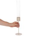 Bougeoir cylindrique en verre sur base métallique 50 cm | Floristik24.be